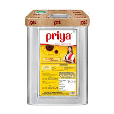 Priya Refined Sunflower 15ltr Tin