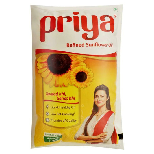 Priya Refined Sunflower Oil 1ltr Pouch